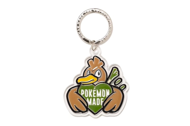 Farfetch'd Pokémon Made keychain with green heart