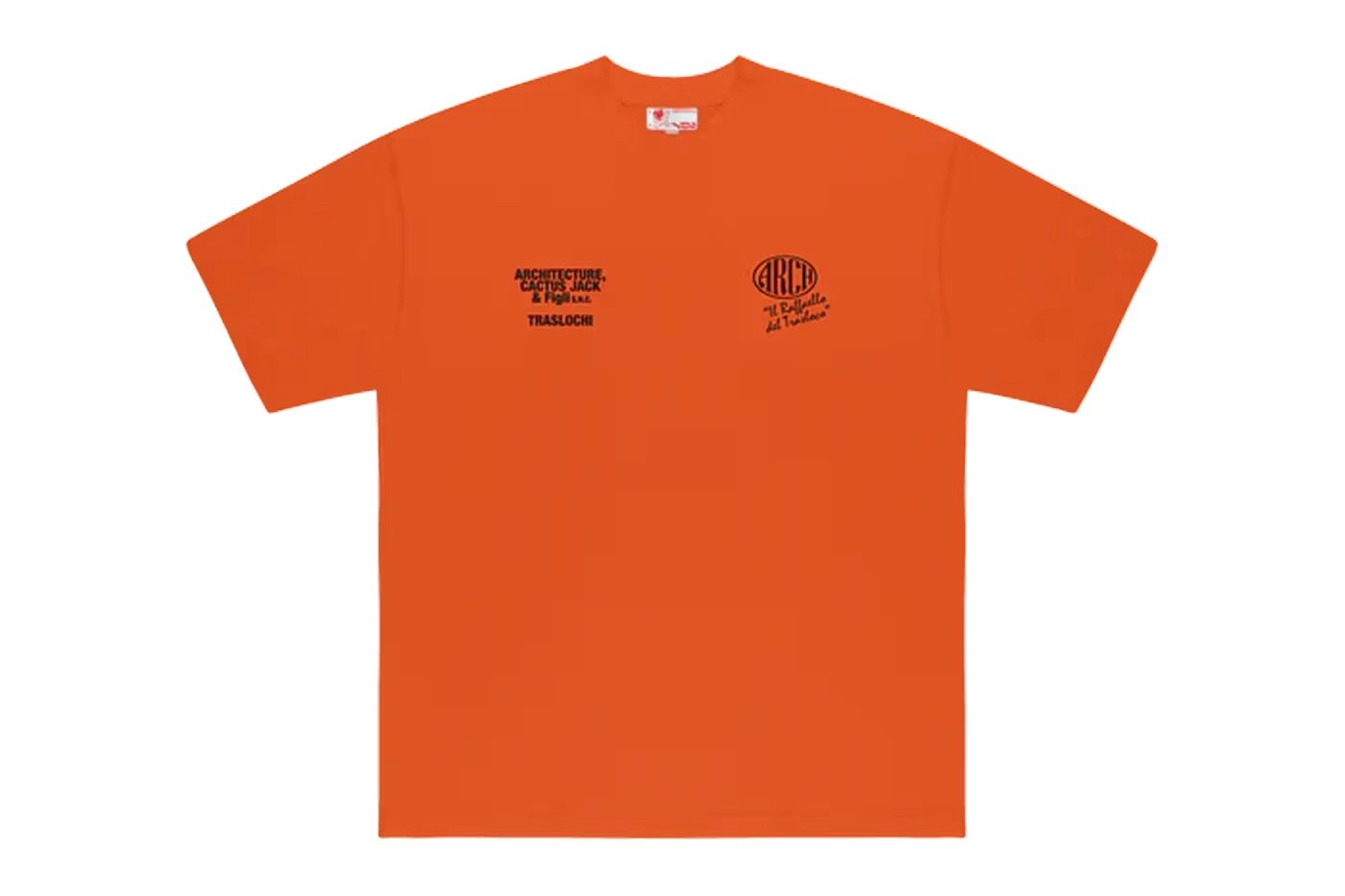 Orange Cactus Jack architecture by Virgil Abloh on a white background