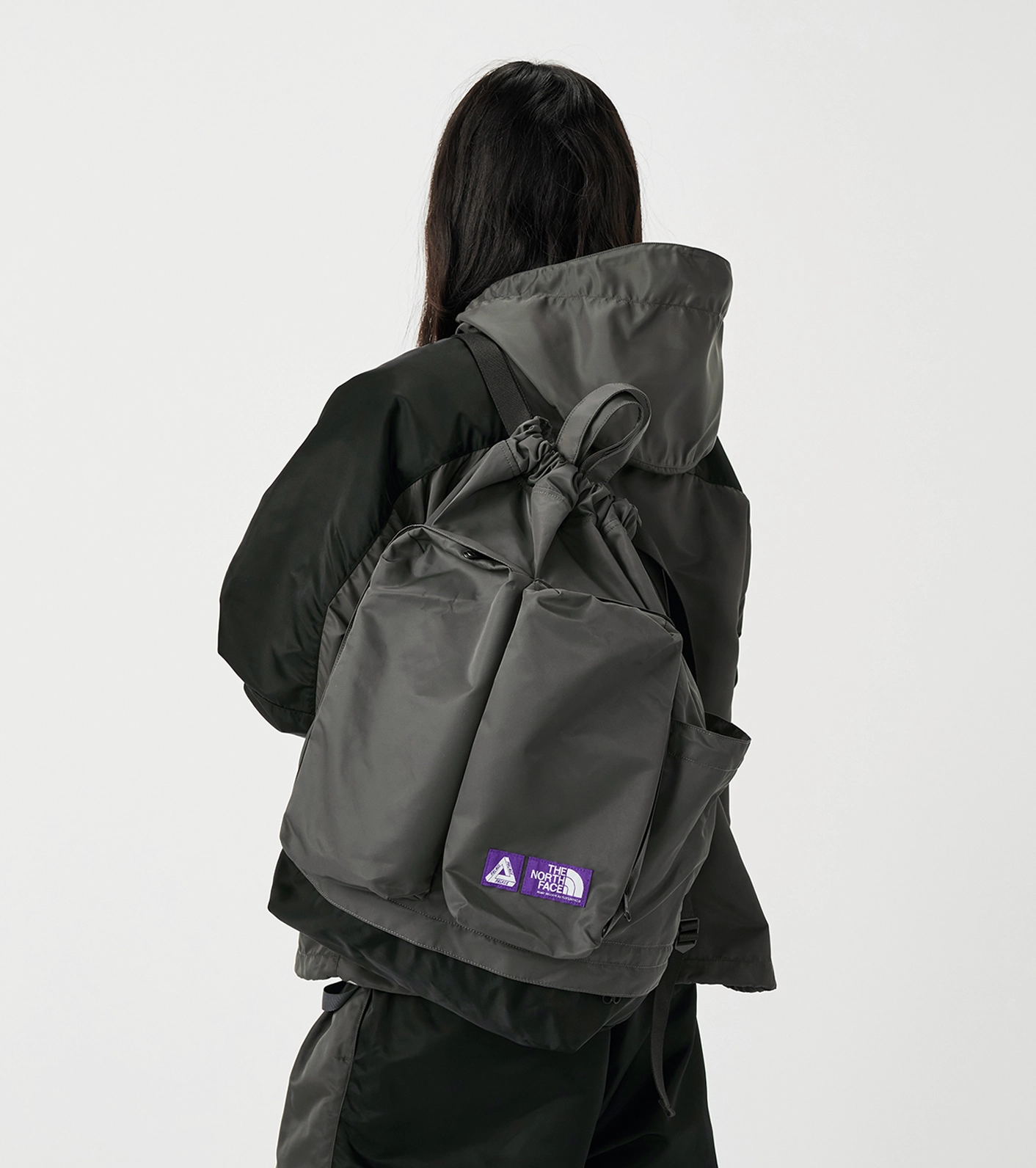 Anthracite bag The North Face Purple Label x Palace with purple logo