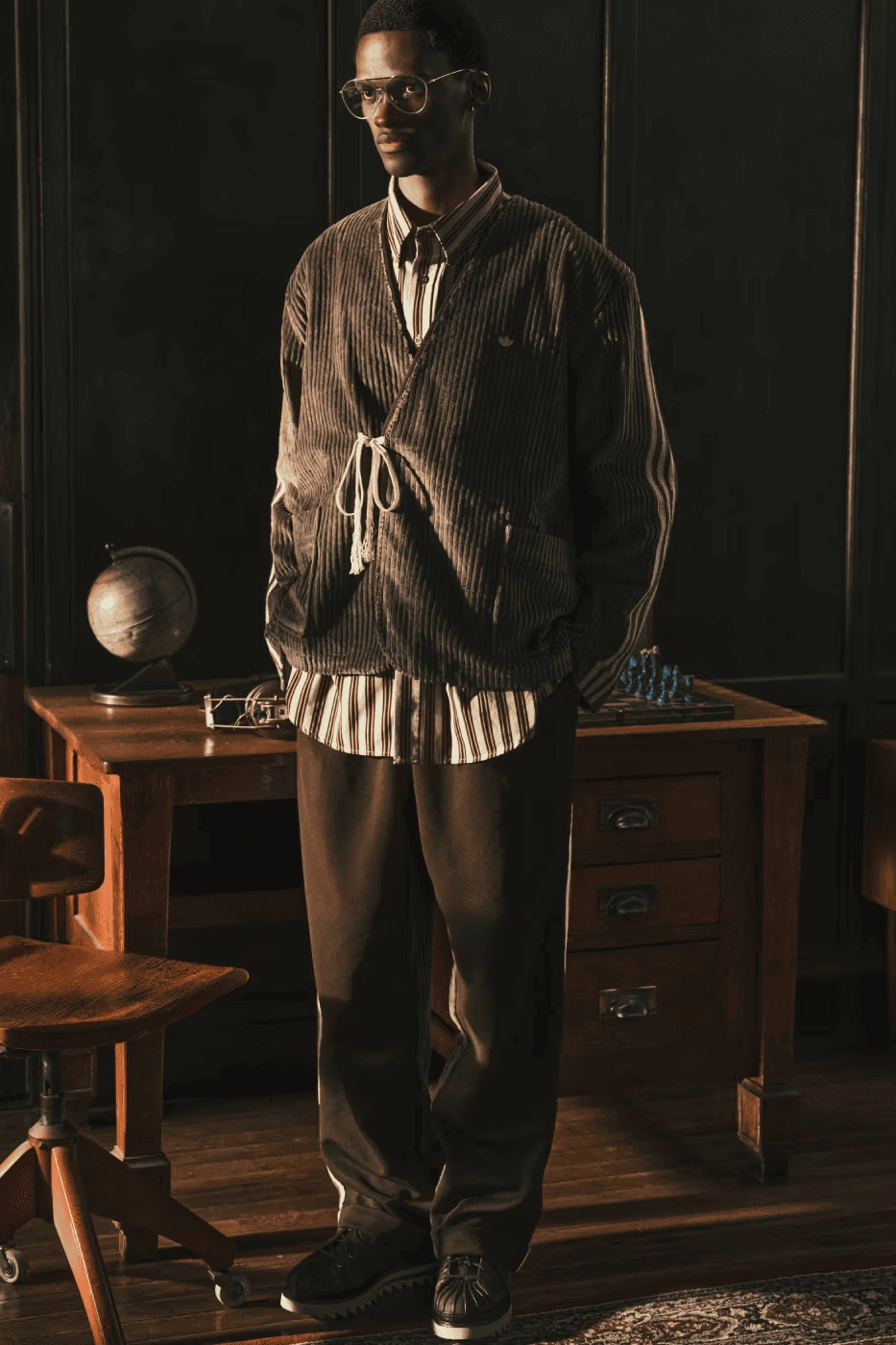 CLOT adidas Pro brown corduroy set