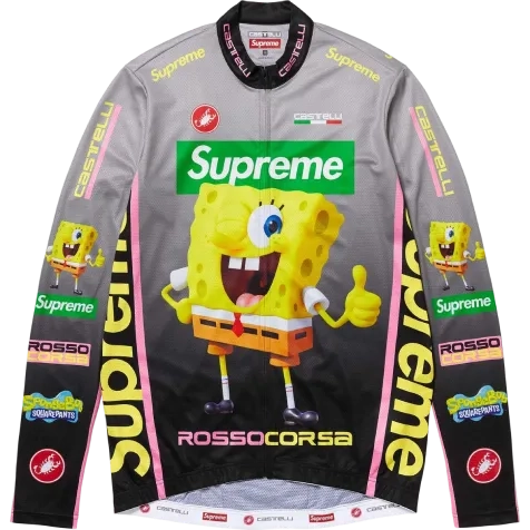 SpongeBob x Supreme Castelli L/S Cycling Jersey BLACK GREY