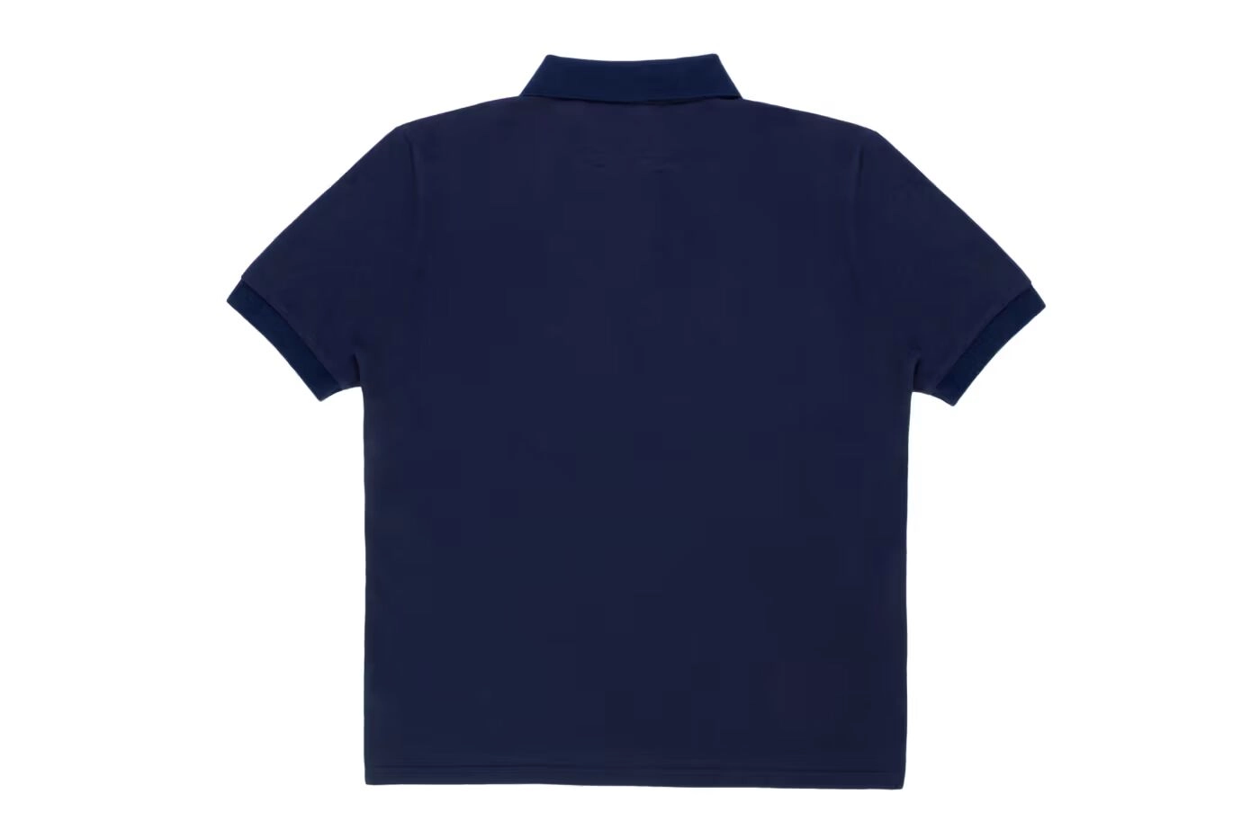 Back view of a navy Nahmias x Supreme polo on a white background