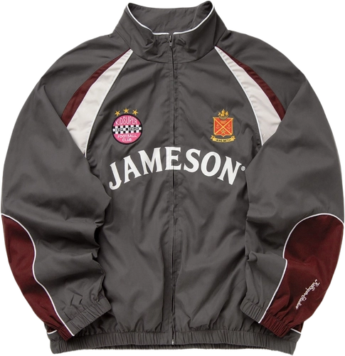 KidSuper Studios x Jameson Track Top GREY CREAM BURGUNDY image