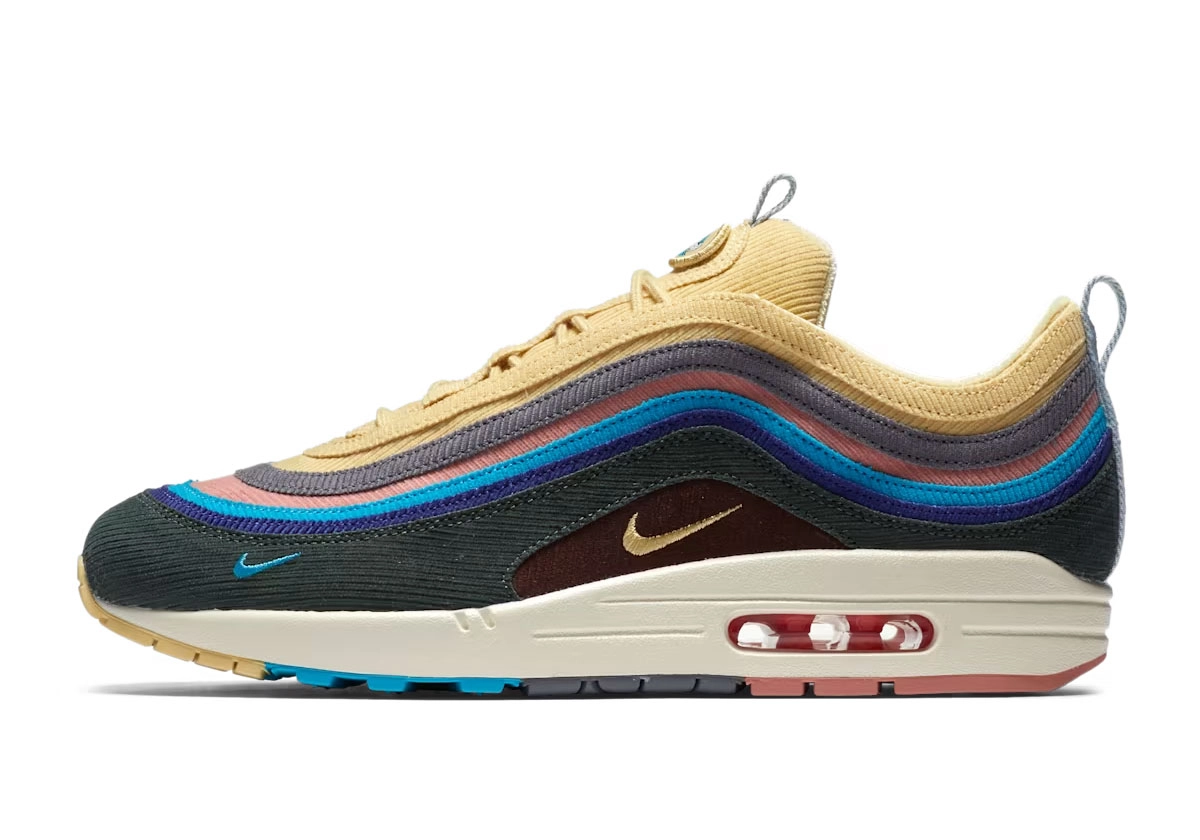 2018 Nike Air Max 1/97 by Sean Wotherspoon in multicolored corduroy, profile view