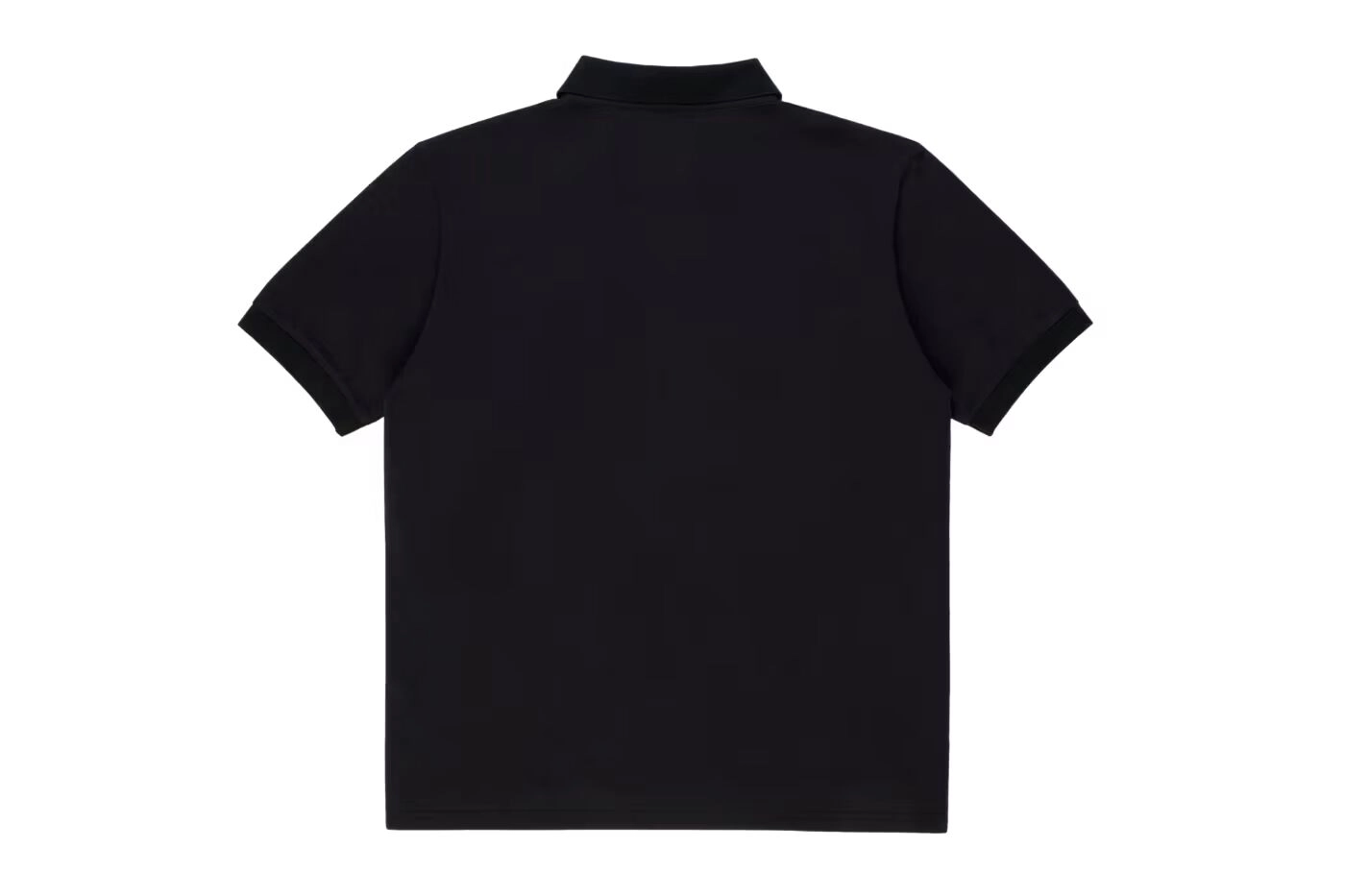 Back view of the black Nahmias polo from the Supreme collection on a white background