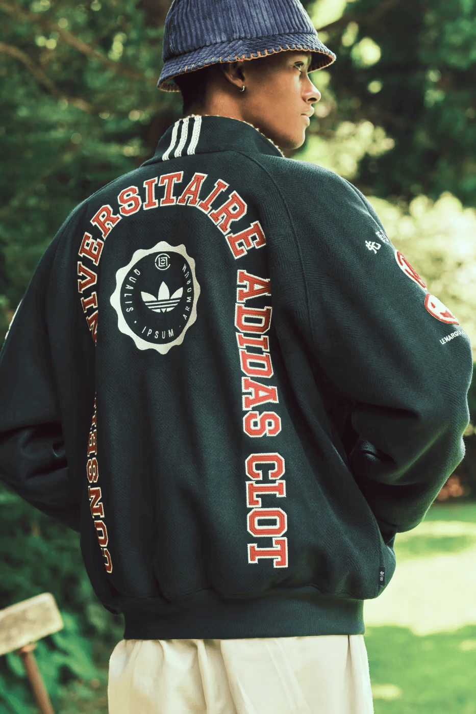 CLOT adidas Pro vest noir avec motif rouge et blanc vu de derrière