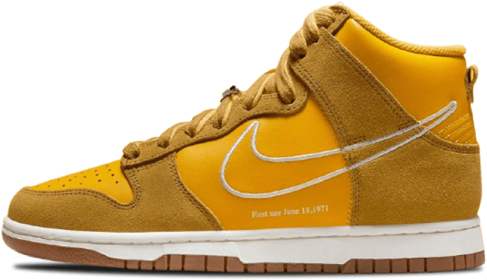 Nike Dunk High WMNS FIRST USE UNIVERSITY GOLD