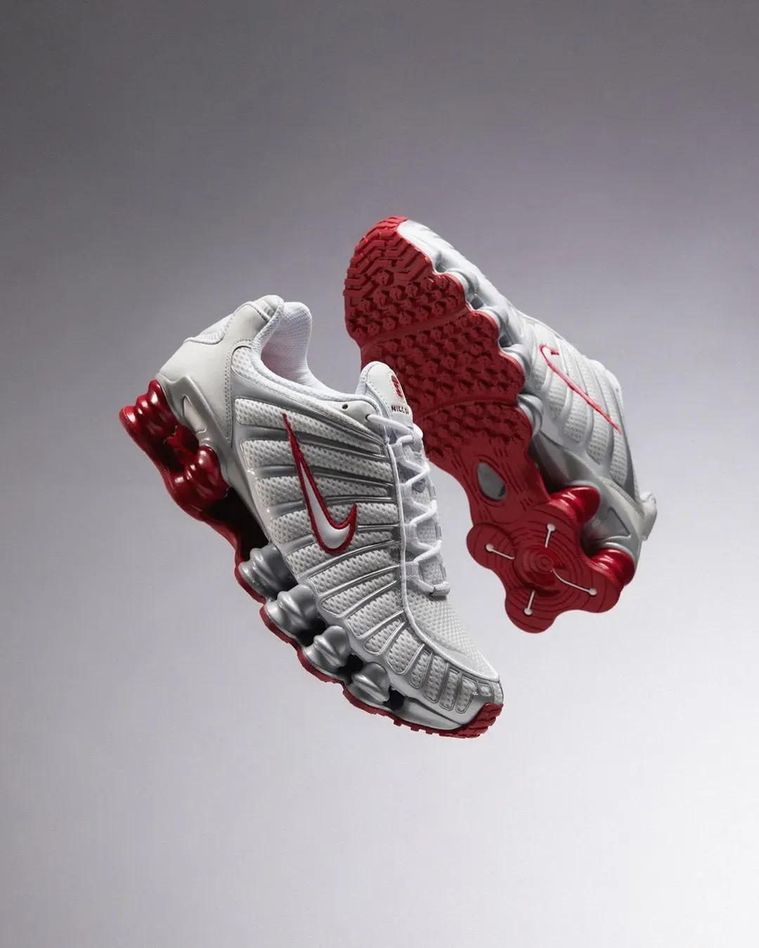 nike shox tl wmns platinum tint white gym red FZ4344-001