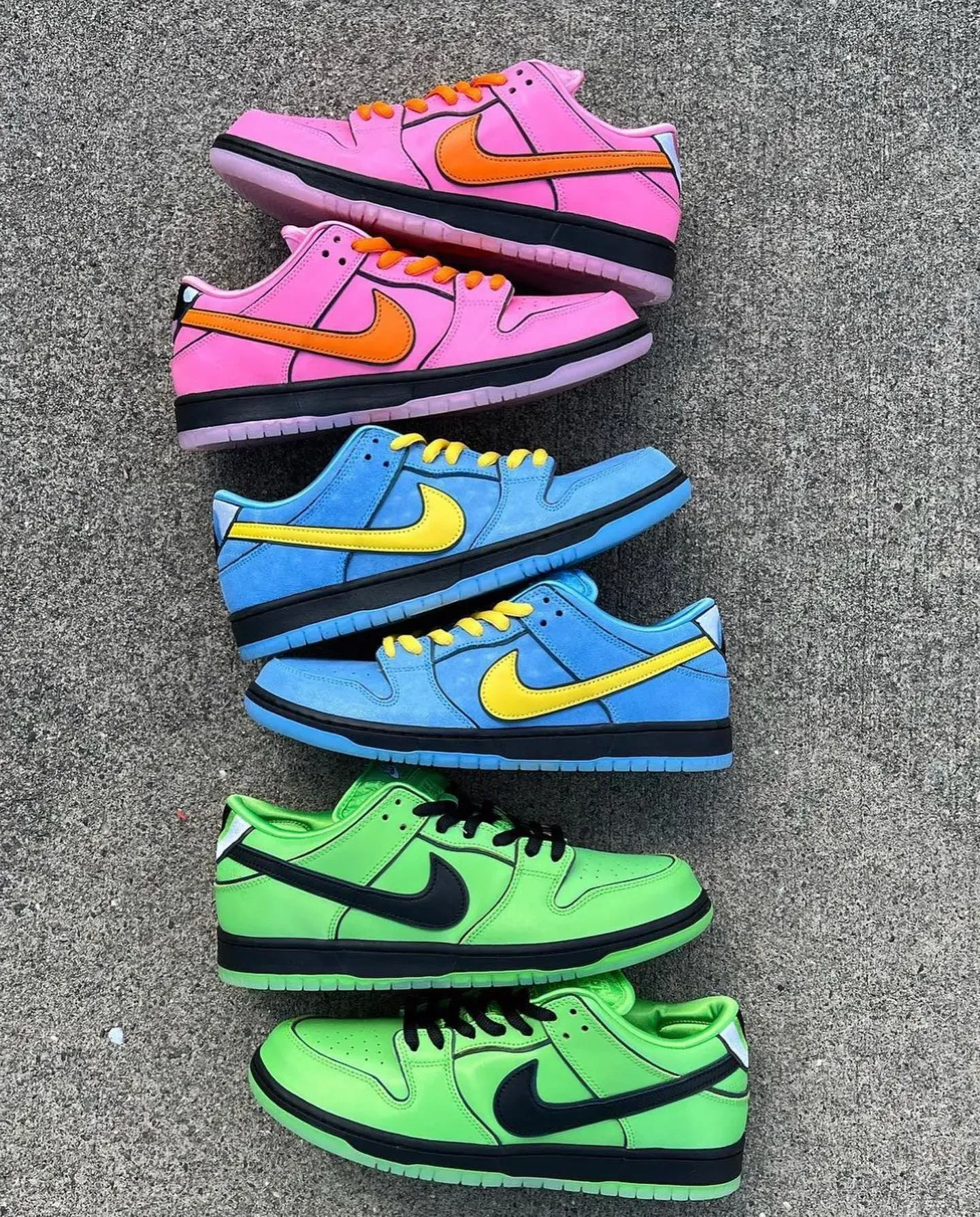 porwerpuff girls nike sb dunk low FD2631-600 FZ8320-400 FZ8319-300