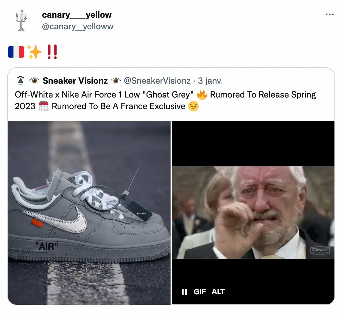 rumeurs off white nike air force 1 ghost grey paris 2023