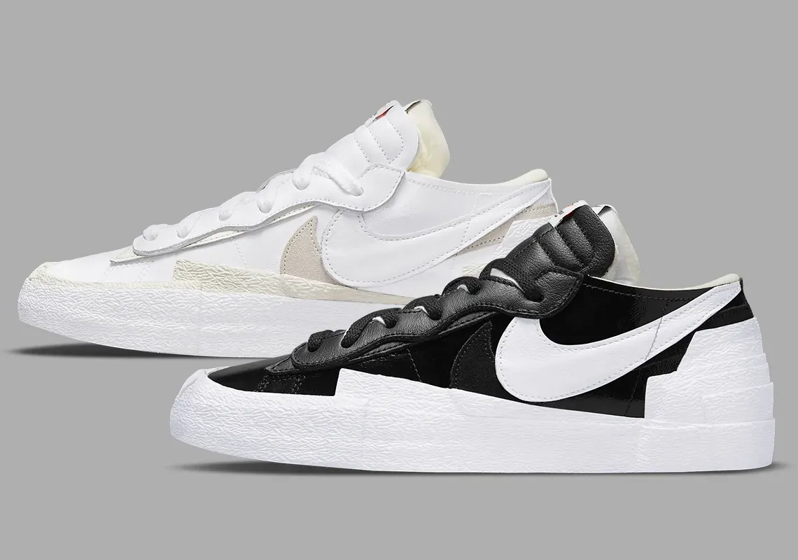 sacai nike blazer low white patent sacai nike blazer low black patent