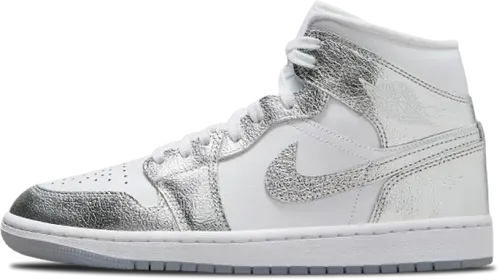 image de Air Jordan 1 Mid Crinkled Silver Foil Fn5031-100