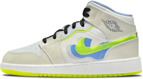 image de Air Jordan 1 Mid SE GS Warped Swoosh DV1314-017