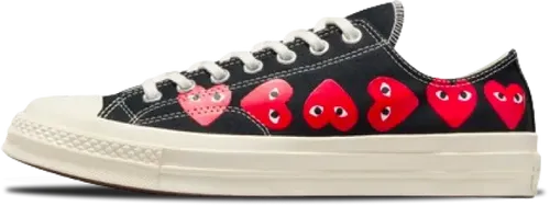 image de Comme Des Garçons Play x Converse Chuck 70 Low Multi Heart Black A08149C