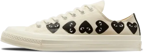 Image de Comme Des Garçons Play x Converse Chuck 70 Low Multi Heart Milk Black A08150C