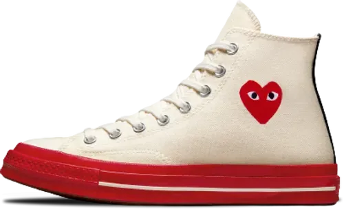 image de Comme Des Garçons Play Converse Chuck 70 Hi Black Pristine Red A01794C