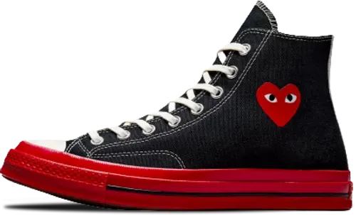 image de Comme Des Garçons Play Converse Chuck 70 Hi Black Red Sole A01793C