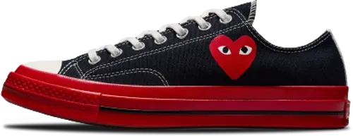 image de Comme Des Garçons Play Converse Chuck 70 Low Black Red Sole A01795C