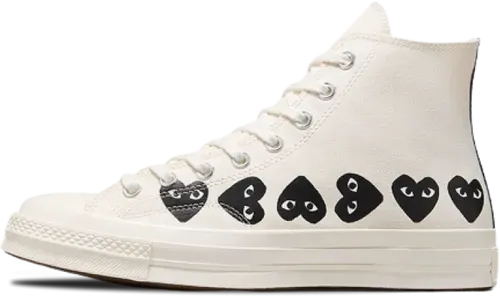 Comme Des Garçons Play x Converse Chuck 70 Hi Multi Heart Milk Black A08148C image