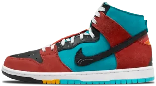 image de Di'orr Greenwood Nike Sb Dunk High Turquoise Blue Firewood Orange Fq1775 400