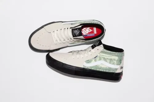 image de Supreme Vans Money Skate Grosso Mid White