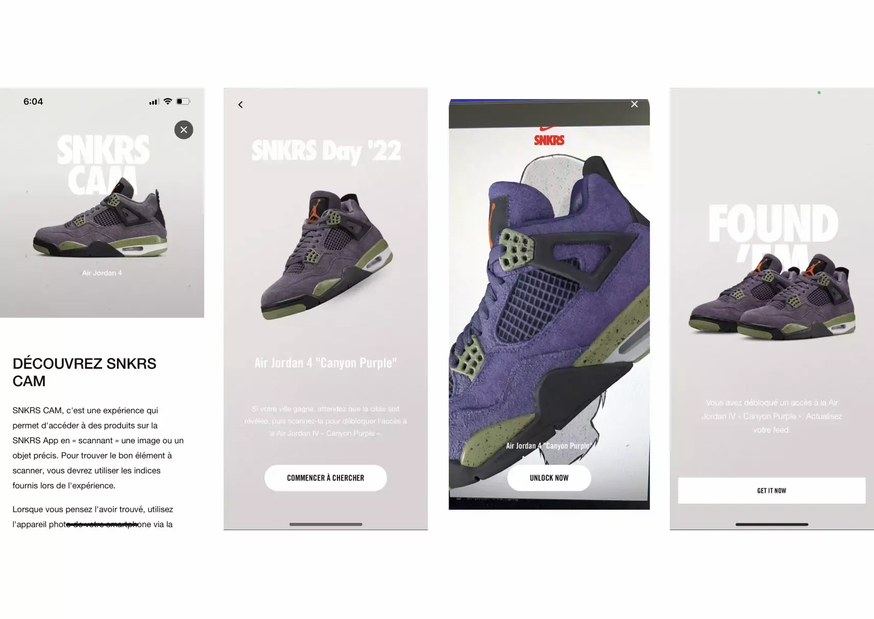 snkrs cam aj4 canyon purple