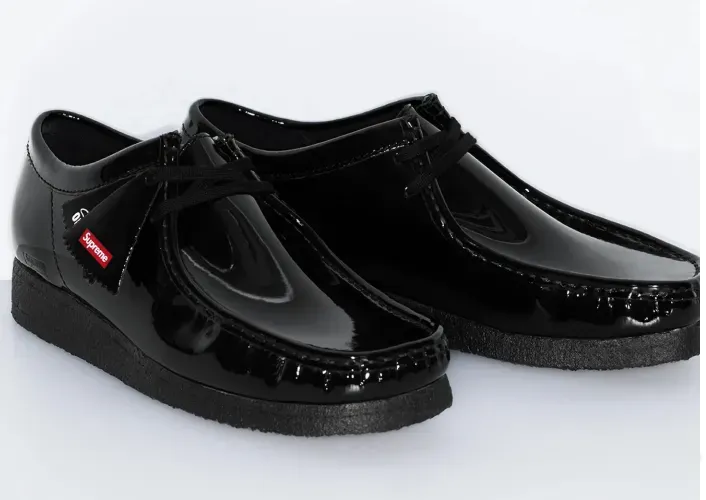 Supreme x Clarks Originals Wallabee PATENT BLACK