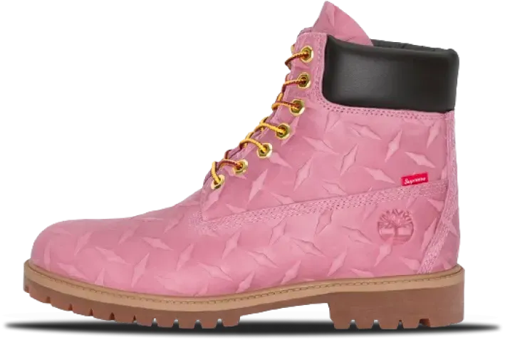 Supreme Timberland 6 Inch Premium Boot Diamond Plate Pink