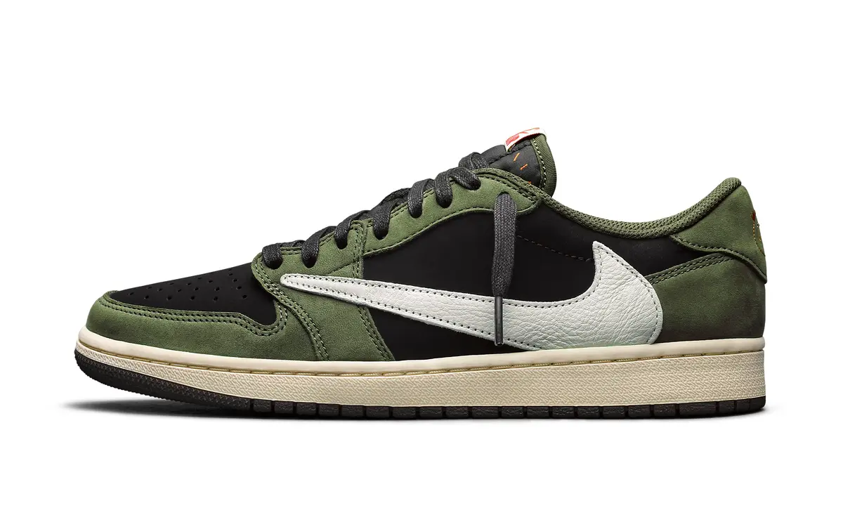 travis scott air jordan 1 low og black olive DM7866-002